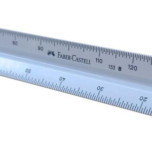 REGLA ESCALIMETRO TRIANGULAR 1:100:200:250:300:400:500. DE PLASTICO DE CALIDAD DE FABER CASTELL 153-B.