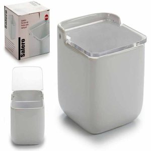 SALERO DE PORCELANA BLANCA DE 600ML. CON TAPA TRANSPARENTE DE METACRILATO. DE FACIL LIMPIEZA. PRECIO POR UNIDAD.