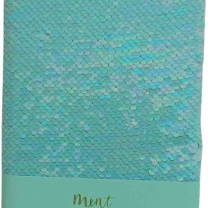 LIBRETA DE 4º A5 DE 80 HOJAS DE 80GRM. LISO CON LENTEJUELAS COLOR VERDE AGUA. DE MIQUELRIUS 1082.