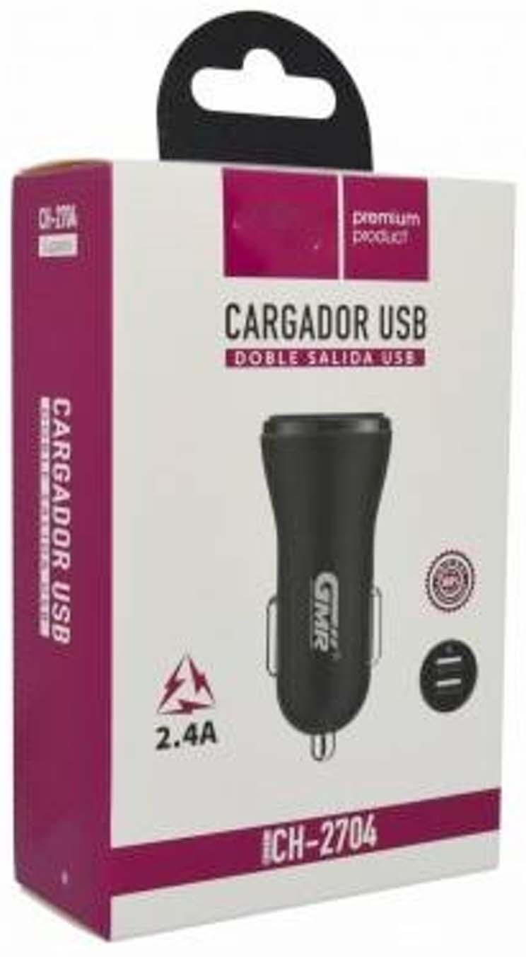 CARGADOR DE MOVIL PARA COCHE DE 2 SALIDAS USB DE 5V. 2.4A. 12W. DE CARGA RAPIDA. DE GMR. - Imagen 3