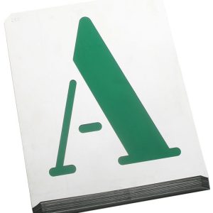 PLANTILLA DE ABECEDARIO PARA ROTULAR DE 10CM. EN CHAPA DE ALUMINIO.