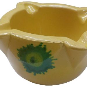 MORTERO DE BARRO AMARILLO DE Ø 15CM. X 9CM. DE ALTO. TRADICIONAL. DE MARKET SUPREM 33083.