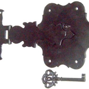 CIERRE PARA ARCON CERRADURA LKA DE 170X11.5MM. DE FORJA CON BISAGRA.