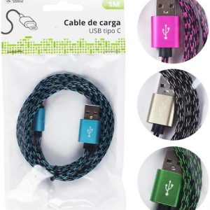 CABLE DE CARGA PARA MOVIL Y TABLET COMPATIBLE CON USB Y TIPO C Y CON 1M. DE CABLE.