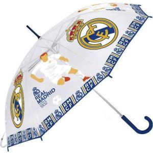 PARAGUAS INFANTIL DEL REAL MADRID TRANSPARENTE RM12975.