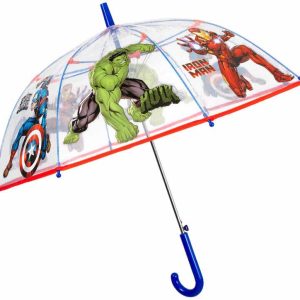 PARAGUAS INFANTIL DE 45CM. DE LOS VENGADORES TRANSPARENTE AUTOMATICO 75282.