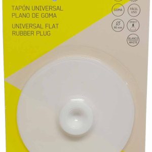 TAPON UNIVERSAL PLANO DE Ø 90MM. DE GOMA PARA VALVULA DESAGUES DE COLOR BLANCO DE KALLSTRONG S02005B.