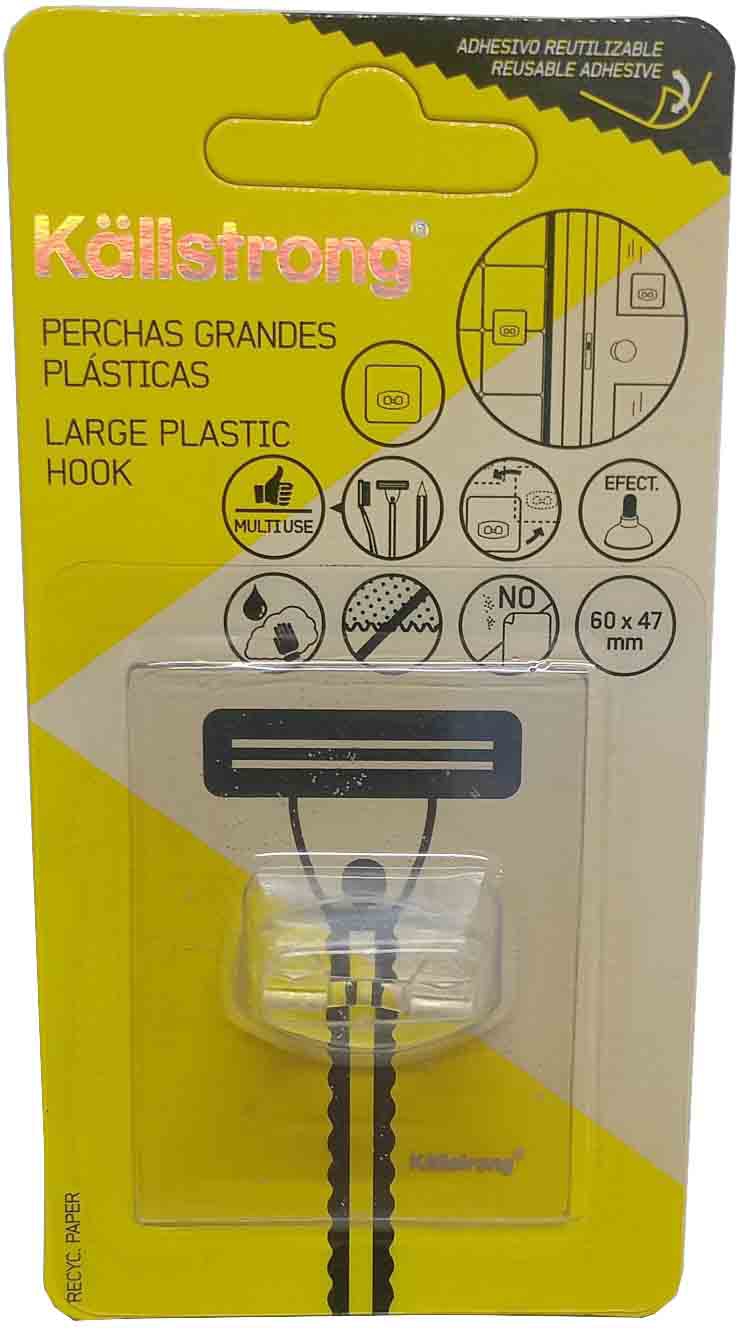 PERCHA DE METACRILATO PARA MAQUINILLA, CEPILLO DENTAL… DE 60X47MM. REUTILIZABLE.