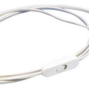 CABLE PARA LAMPARITA CON INTERRUPTOR + CLAVIJA, DE 2 MTR. COLOR BLANCO.