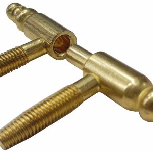 BISAGRA PARA MUEBLE DE 2 ESPARRAGOS DE Ø 13X89MM. DORADO LATONADO.