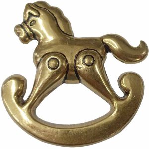 ROSETON PARA SUJETAR CORTINAS DE FIGURA DE BALANCIN DE CABALLO DE 7CM. APROX. DE LATON 3321384.