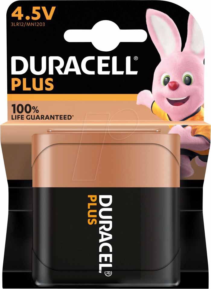 PILA 4.5V 3LR12 DE PETACA ALKALINA DE DURACELL PLUS. - Imagen 3
