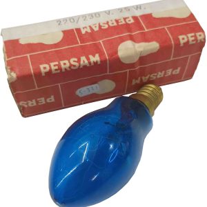 BOMBILLA INCANDESCENTE DE 220V. 25W. CASQUILLO DE E-14. DE VELA DE COLOR BLACA AZULADA. IDEAL PARA ESTUDIAR. MARCA PESAM.