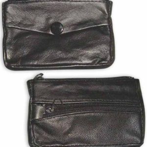 MONEDERO DE PIEL DE 2 CREMALLERAS Y BROCHE COLOR NEGRO. MIDE 10,5X6,5CM. DE MARKET SUPREM 262. FOTO DE AMBAS CARAS. PRECIO POR UNIDAD.