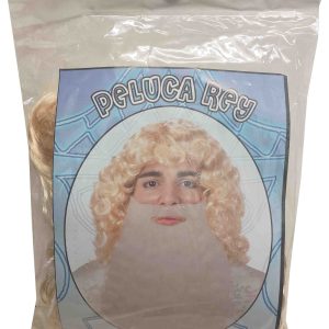 PELUCA DE REY RIZADA RUBIA PARA DISFRACES. 2171.