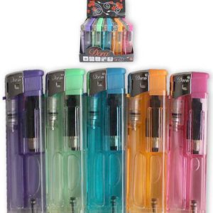 MECHERO ENCEDEDOR ELECTRONICO TRANSPARENTE RECARGABLE DORA DE COLORES SURTIDOS. PRECIO POR UNIDAD.
