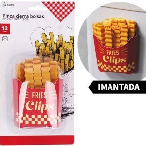 PINZAS CIERRA BOLSAS EN SET CON 12 UNIDADES EN CAJA IMANTADA. DE MARKET SUPREM A2021.