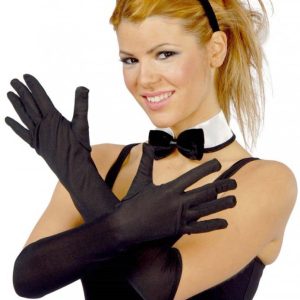GUANTES NEGROS LARGOS DE 42CM ACCESORIOS PARA HALLOWEEN Y CARNAVAL DE GUIRCA 16497.