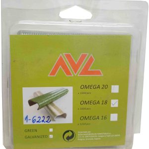 GRAPAS PARA VALLA DE OMEGA DE 18MM. GALVANIZADAS. EN SET DE 1000 UNIDADES.
