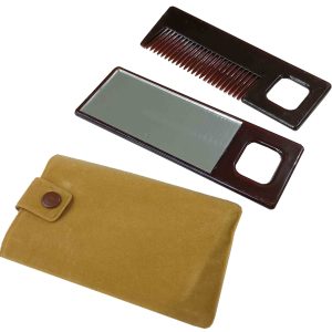 ESPEJO Y PEINE EN JUEGO DE 2 PIEZAS DE PLASTICO DE 13,5X5CM. + FUNDA CON CIERRE.