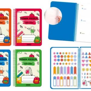 AGENDA ESCOLAR DE 2025-26 DE DIBUJOS DE 4º. SEMANA VISTA. TAPA DE POLIPROPILENO TRANSPARENTE. ESPIRAL DE PLASTICO. DE INGRAF 33352. PRECIO POR UNIDAD